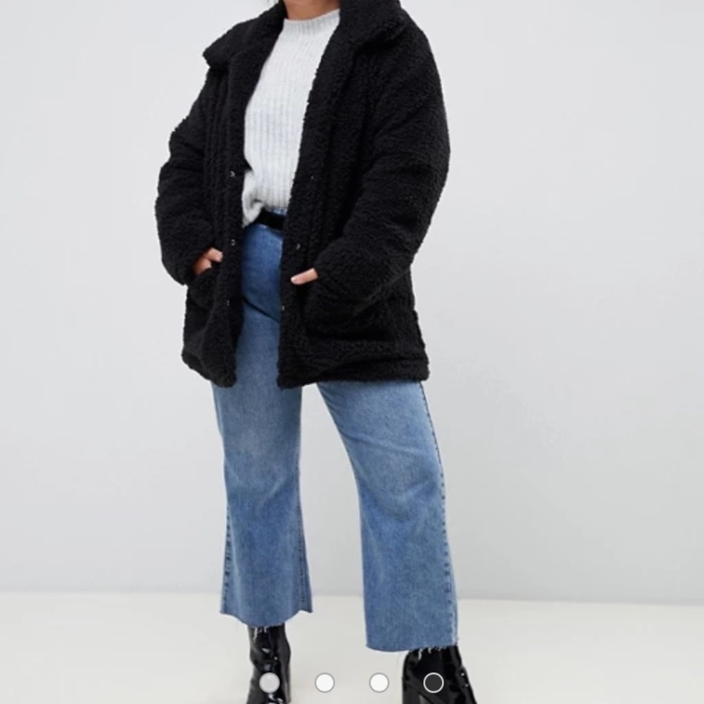 Brave Soul Plus heavenly coat in curly faux fur